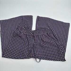 Babaton Womens Pants Medium Purple White Cropped Drawstring Pockets Casual Knit